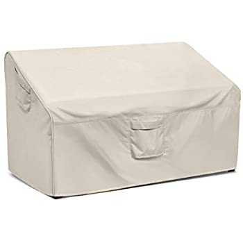 Vailge Heavy Duty Patio Bench Loveseat Cover, 100% Waterproof Outdoor Sofa Cover, Lawn Patio Furniture Covers with Air Vent, Small(Standard), Beige & Brown